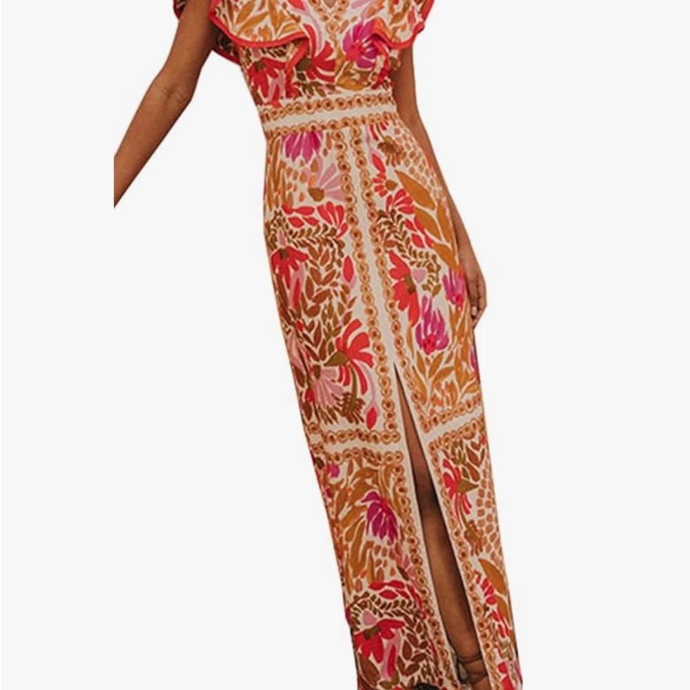 Never Worn NWOT Floral Maxi Dress with Slit in front